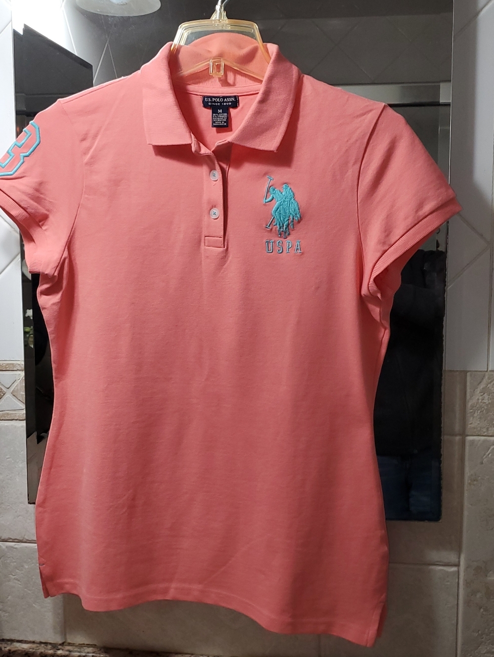 U.S. Polo Assn. Women's Pink Polo Shirt
